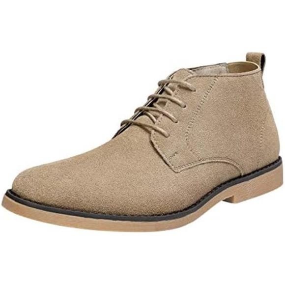 Men's Classic Suede Leather Desert Chukka Boots - Chukka-natural